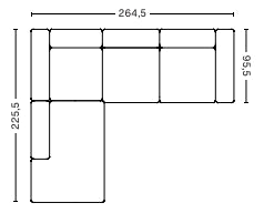 Mags Sofa Corner Combination 2 264.5x225.5cm