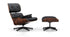Eames Lounge Otomano / Couro F Premium Preto