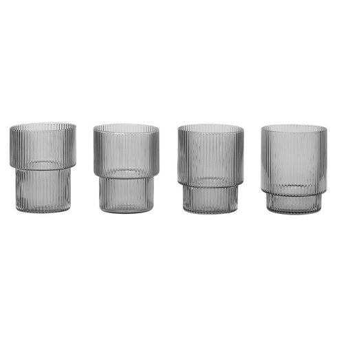 Ripple Drinking Glasses / 4 Pcs