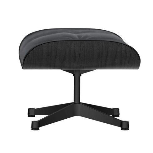 Eames Lounge Otomano / Couro Preto