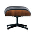 Eames Lounge Otomano / Couro Preto