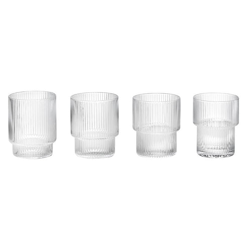 Ripple Drinking Glasses / 4 Pcs