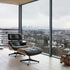 Eames Lounge Otomano / Couro Preto
