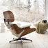 Eames Lounge Otomano / Couro Branco