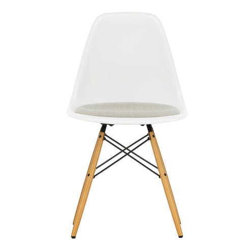 DSW Plastic Eames Chair / Fabric Seat / Maple Base
