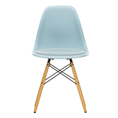 DSW Plastic Eames Chair / Fabric Seat / Maple Base