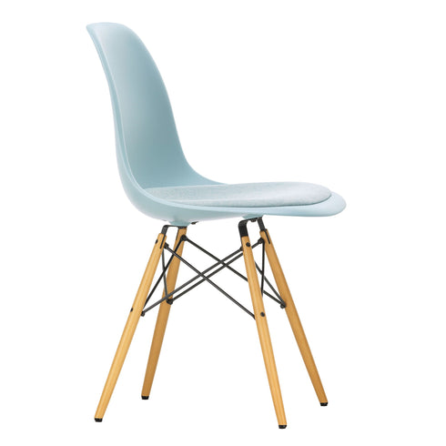 DSW Plastic Eames Chair / Fabric Seat / Maple Base