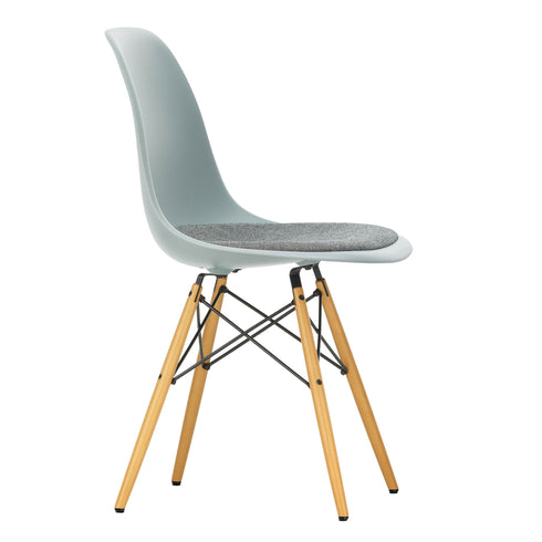 DSW Plastic Eames Chair / Fabric Seat / Maple Base