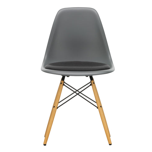 DSW Plastic Eames Chair / Fabric Seat / Maple Base