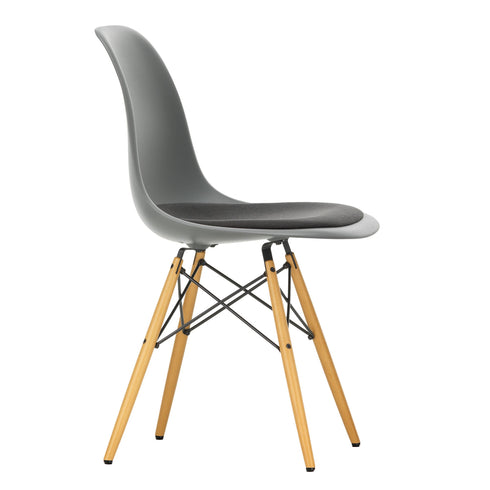 DSW Plastic Eames Chair / Fabric Seat / Maple Base