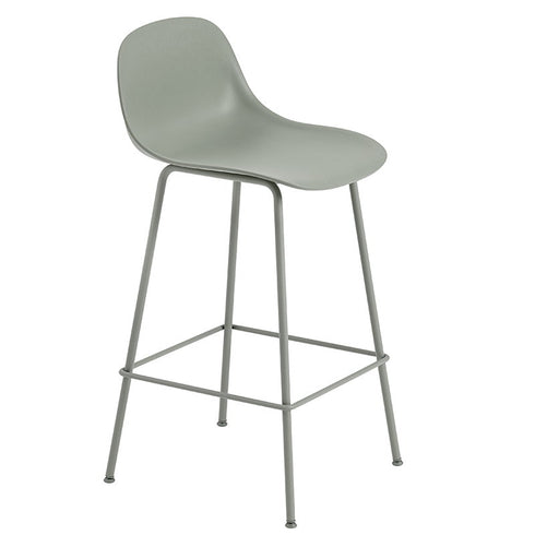 Fiber Bar Stool With Backrest / Tube Base