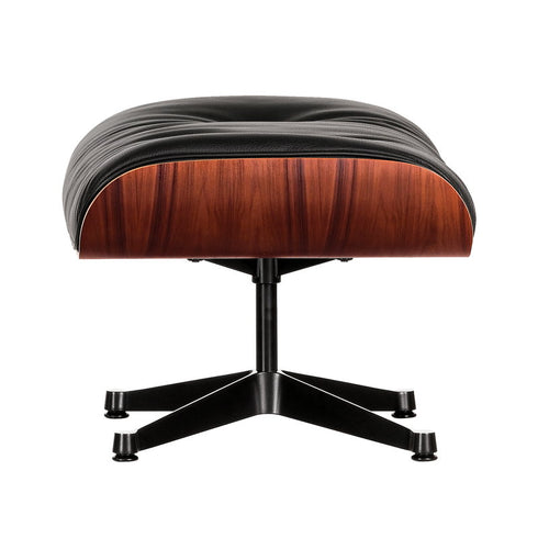 Eames Lounge Otomano / Couro Preto