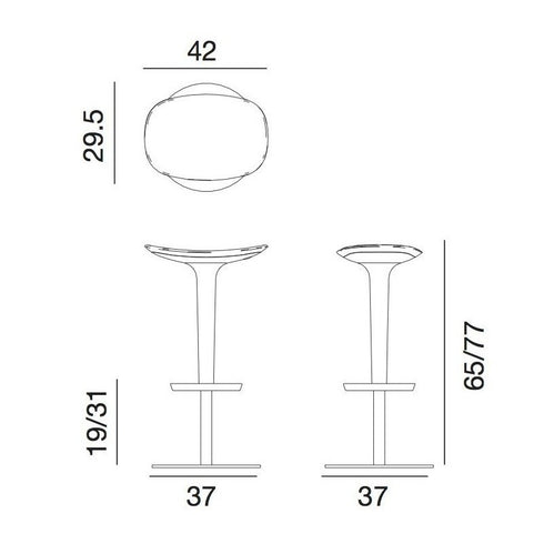 Babar Stool Frame Satinated