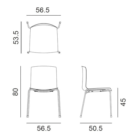 Catifa 46 0251 Chair Bicoloured Frame Chrome