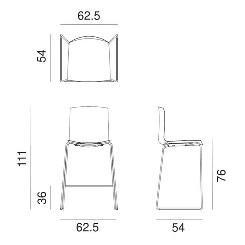 Catifa 46 0471 Bar Stool Unicoloured Frame Chrome