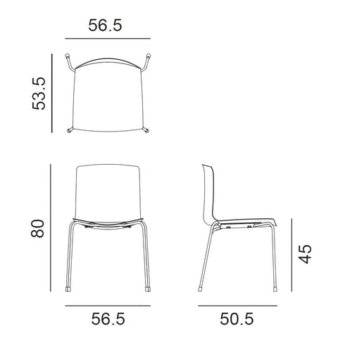Catifa 46 Chair Unicoloured Frame Chrome