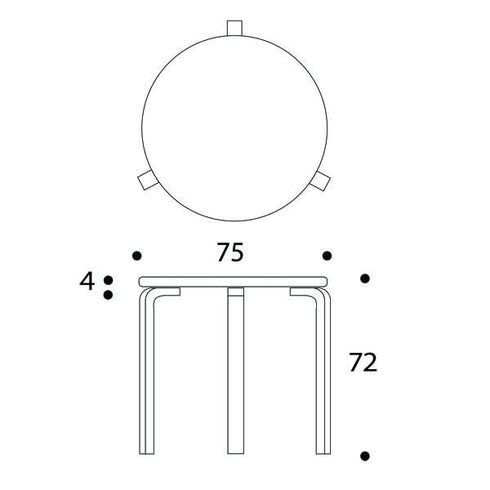 Aalto 90B Table Ø75cm