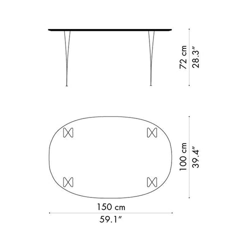B612 Super-Elliptic Table Laminate / 150cm