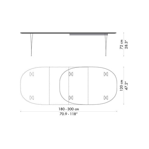 B619 Super Eliptical Extension Table / Laminate
