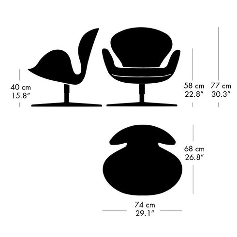 Swan™ Chair Leather / Brown Bronze Base
