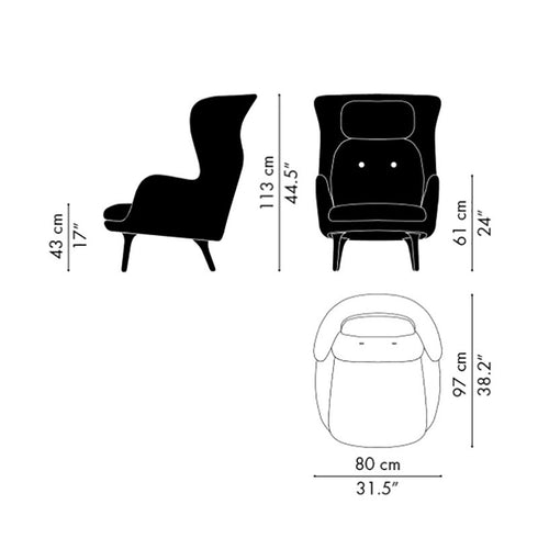 Ro™ JH1 Wingback Chair / Aluminium