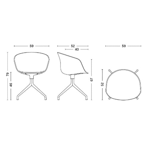 About a Chair 21 Swivel Chair Upholstered Polished Base
