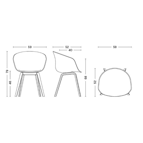 About a Chair AAC 23 Armchair Upholstered Black Oak Base