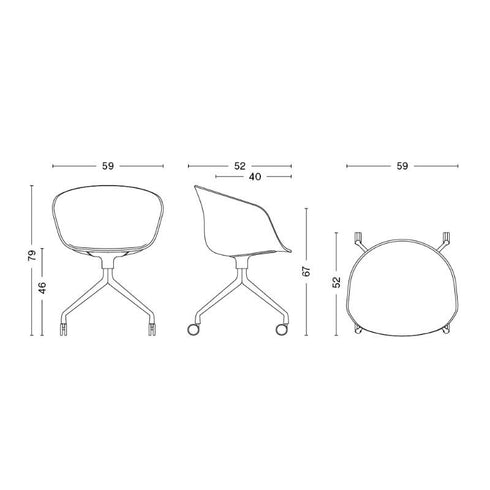 About a Chair AAC 24 Swivel Armchair with Wheels