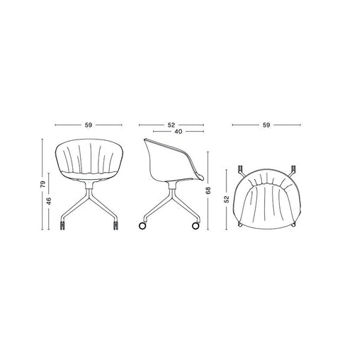 About a Chair AAC 25 Soft Swivel Armchair with Wheels