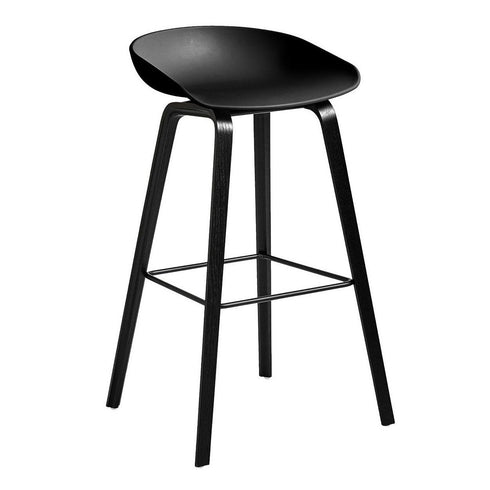 About a Stool AAS 32 Bar Stool High Black Stained Oak Base