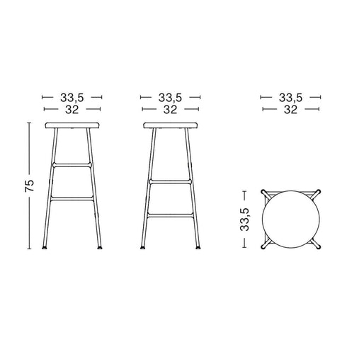 Cornet Bar Stool HIGH 75cm