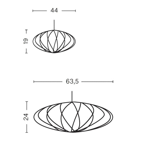 Nelson Saucer Crisscross Bubble Suspension Lamp