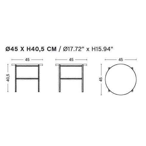 Rebar Side Table Marble Ø45cm