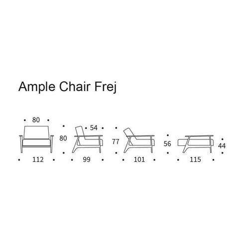 Ample Frej Easy Chair with Armrests / Oak