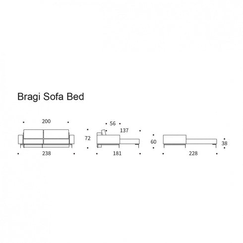 Bragi Sofa Bed / 238x181cm