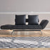 Ghia Sofa Bed Fabric with Leather / Legs Chromed Steel