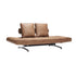Ghia Sofa Bed Fabric with Leather / Legs Chromed Steel