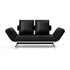 Ghia Sofa Bed Fabric with Leather / Legs Chromed Steel