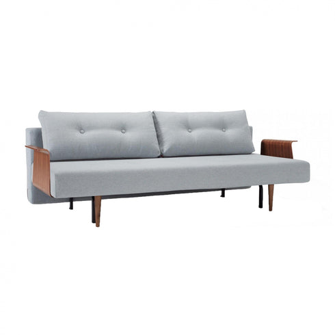 Recast Plus Sofa Bed with Armrests / Legs Dark Wood
