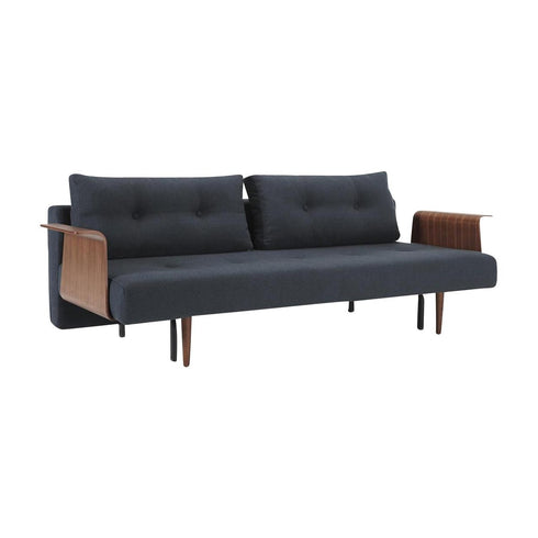 Recast Plus Sofa Bed with Armrests / Legs Dark Wood