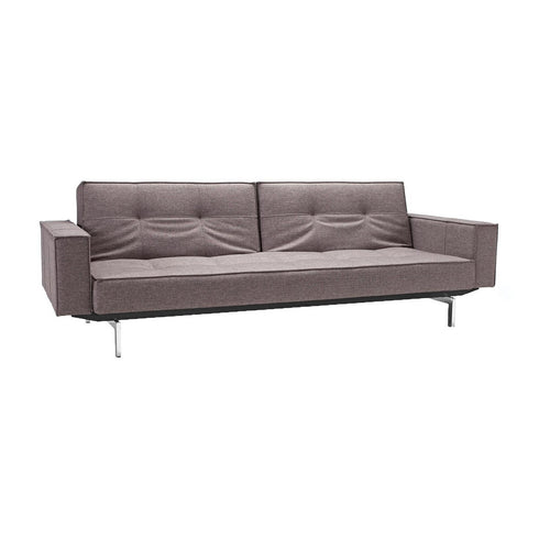 Splitback Sofa Bed with Armrests / Chrome 241x89cm