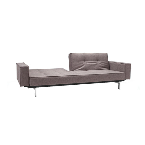 Splitback Sofa Bed with Armrests / Chrome 241x89cm