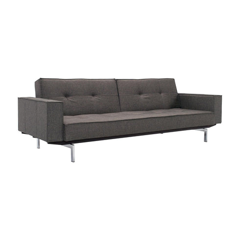 Splitback Sofa Bed with Armrests / Chrome 241x89cm