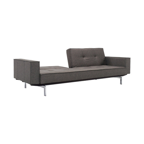 Splitback Sofa Bed with Armrests / Chrome 241x89cm