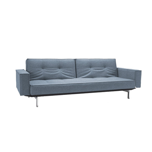 Splitback Sofa Bed with Armrests / Chrome 241x89cm