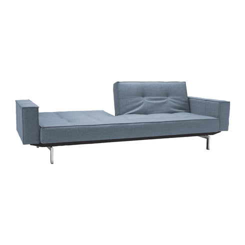 Splitback Sofa Bed with Armrests / Chrome 241x89cm