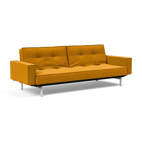 Splitback Sofa Bed with Armrests / Chrome 241x89cm