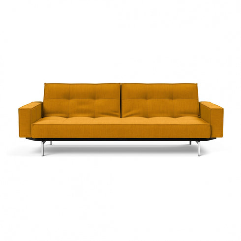Splitback Sofa Bed with Armrests / Chrome 241x89cm