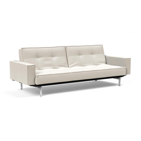 Splitback Sofa Bed with Armrests / Chrome 241x89cm