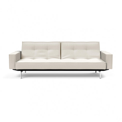 Splitback Sofa Bed with Armrests / Chrome 241x89cm